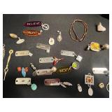 Assorted Charm Jewelry Lot: Name-Tag Charms (JOY/HOPE/LOVE/WISH), Arrowhead Pendant & Bracelets