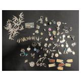 Assorted Silver Tone Charms & Pendants - Birds, Hearts, Leaves, Keys for Jewelry Making
