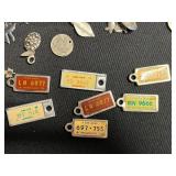 Assorted Silver Tone Charms & Pendants - Birds, Hearts, Leaves, Keys for Jewelry Making