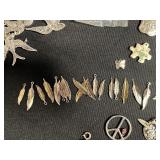 Assorted Silver Tone Charms & Pendants - Birds, Hearts, Leaves, Keys for Jewelry Making