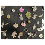 Assorted Silver Tone Charms & Pendants - Birds, Hearts, Leaves, Keys for Jewelry Making