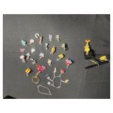 Tweety Bird Pendant w Matching Earrings & Assorted Enamel Charms - Cartoon & Food-Themed Charms for Jewelry Making