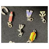 Tweety Bird Pendant w Matching Earrings & Assorted Enamel Charms - Cartoon & Food-Themed Charms for Jewelry Making