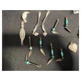 Beads & Charms for Jewelry Making - Turquoise Tubes, Pearls, Leaves, Moon & Heart Pendants