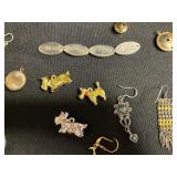 Amdouble Necklace and Large Lot of All-Single Earrings & More!