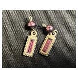 Vintage Costume Jewelry Set - Necklace w Religious Madonna & Pearl, Dragonfly, Animal Charm & Turquoise Bead Earrings