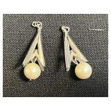 Vintage Costume Jewelry Set - Necklace w Religious Madonna & Pearl, Dragonfly, Animal Charm & Turquoise Bead Earrings