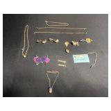 Vintage Manleigh Gold-Tone Tie Clip, Hayward Watch Chain, Pendants, Charms & Earrings