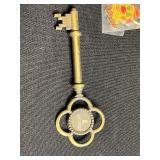 8-Ball Pendant Necklace on Ball Chain with Assorted Vintage Charms, Buckles & Keys for Jewelry Making