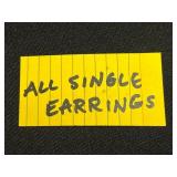 Leaf Pendant Necklace with Blue Enamel - Silver-Tone Leaf Overlay on Black Cord & Assorted SINGLE Earrings