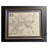 Lake Minnetonka Map 1888 - Framed Antique Print With Lake Park Hotel