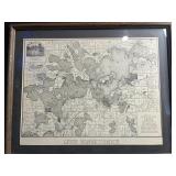 Lake Minnetonka Map 1888 - Framed Antique Print With Lake Park Hotel
