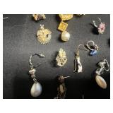 Large Lot of Assorted Vintage Costume SINGLE Earrings