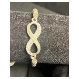 Bracelets (Lot of 4) - Snowflake Charm, Infinity Symbol, Pavé Diamond Band, Engraved Bangles