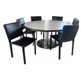 K - Stylish Round Dining Table with 6 Maria Yee Chairs