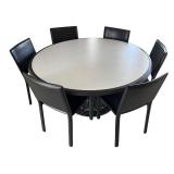 K - Stylish Round Dining Table with 6 Maria Yee Chairs