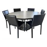 K - Stylish Round Dining Table with 6 Maria Yee Chairs