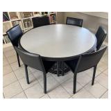 K - Stylish Round Dining Table with 6 Maria Yee Chairs