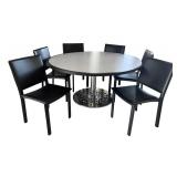 K - Stylish Round Dining Table with 6 Maria Yee Chairs