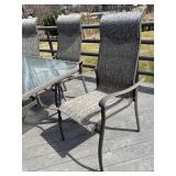 BY - Glass Top Patio Table with Six Chairs & Umbrella