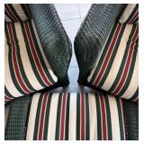 P - Forest Green Wicker Armchairs with Ottoman
