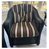 P - Forest Green Wicker Armchairs with Ottoman