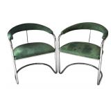 DR - Pair of Vintage Thonet Anton Lorenz Cantilevered Chrome Armchairs