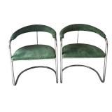 DR - Pair of Vintage Thonet Anton Lorenz Cantilevered Chrome Armchairs