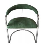 DR - Pair of Vintage Thonet Anton Lorenz Cantilevered Chrome Armchairs