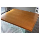 DR - Modern Oak Wood Table with Glass Base