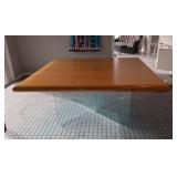 DR - Modern Oak Wood Table with Glass Base