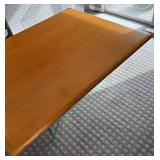 DR - Modern Oak Wood Table with Glass Base