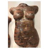 L - Two Artisan Wall Mounted Nude Torso Sculptures