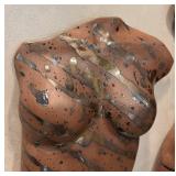 L - Two Artisan Wall Mounted Nude Torso Sculptures