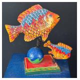 K - Folk Art Fish Sculpture