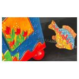 K - Folk Art Fish Sculpture