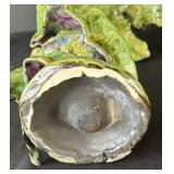 K - Abstract Vase - Green & Purple Glazed Ceramic Sculpture