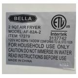 K - Bella 2.9QT Air Fryer Model: AF-82A-2