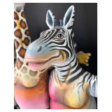 K - "Three Animal Friends Dancing" Sculpture by Munoz Garcia & Albert Ickenroth - Giraffe, Zebra & Hippo