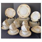K - Vintage Noritake Rosebud China 59-Piece Formal Dinnerware Set