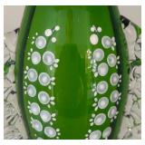 K - Antique Victorian Emerald Green Glass Vase