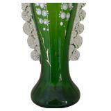 K - Antique Victorian Emerald Green Glass Vase