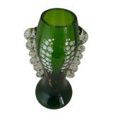 K - Antique Victorian Emerald Green Glass Vase