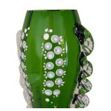 K - Antique Victorian Emerald Green Glass Vase