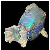 K - Stunning Iridescent Glass Fish David Tate Sculpture