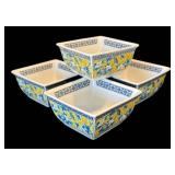 P - Caleca Ceramic Serving Bowl with Four Asian Style Dishes