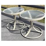 BY - Two Glass-Top Patio Tables