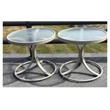 BY - Two Glass-Top Patio Tables