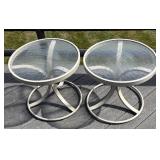 BY - Two Glass-Top Patio Tables