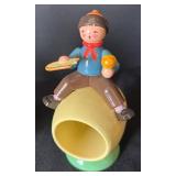 K - Vintage Erzgebirge Napkin Rings - Set of 4 East German Folk-Art Figures